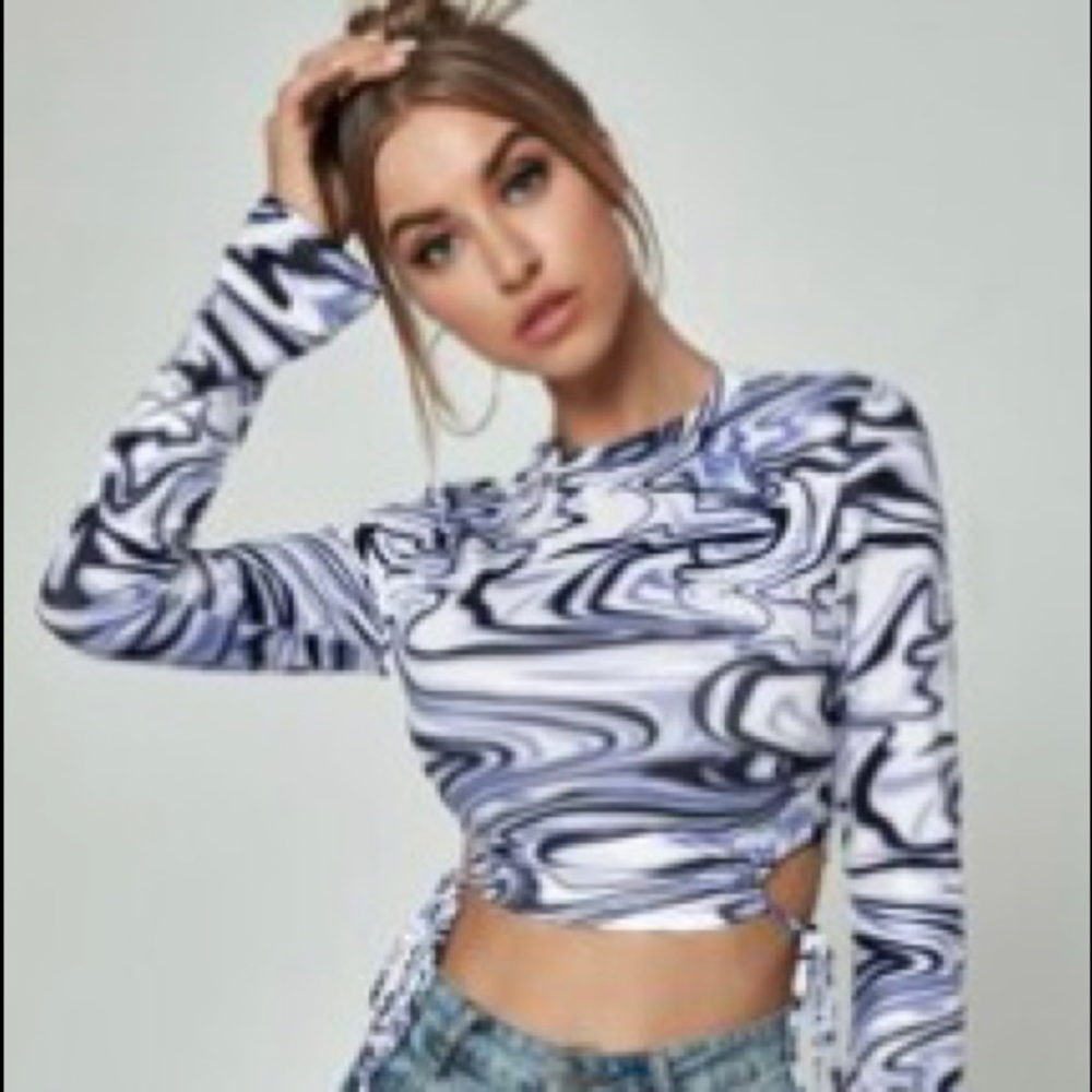 Shein Long Sleeve Crop Top